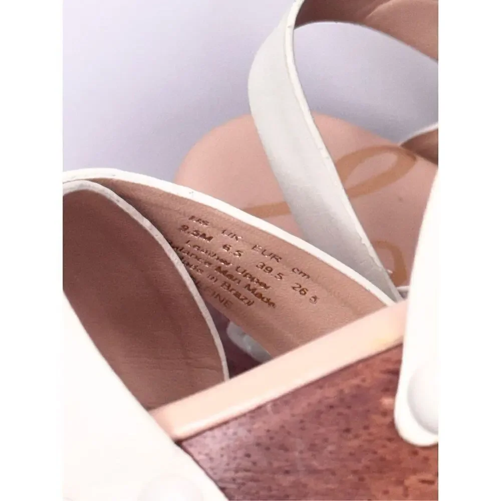 Sam Edelman Sandals‎ Size 9.5 Ivory Josefine Wooden Clogs Platform Heel
